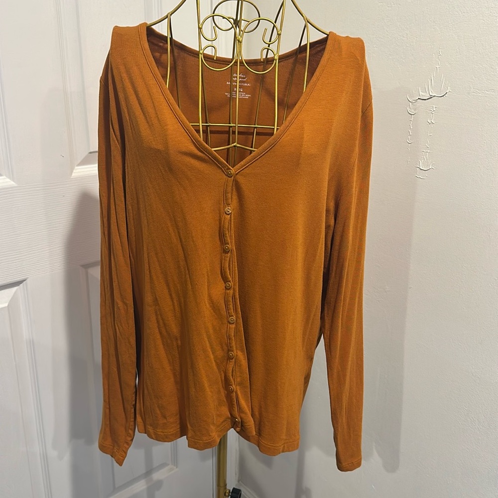 Banana Republic light vneck cardigan burnt orange Size XL